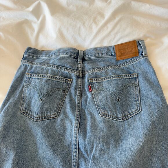 Levi's® Premium Ankle Column Skirt Blue Size 28 - Picture 4 of 7